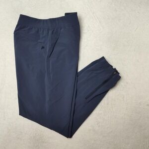 Public Rec Jogger Pants Mens 30x29 Blue Nylon Stretch Zip Ankle Elastic Waist
